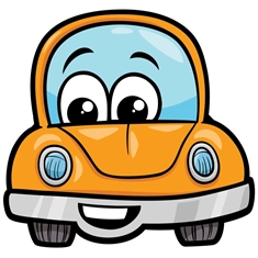 Car Theme Orange Car Transparent Sticker